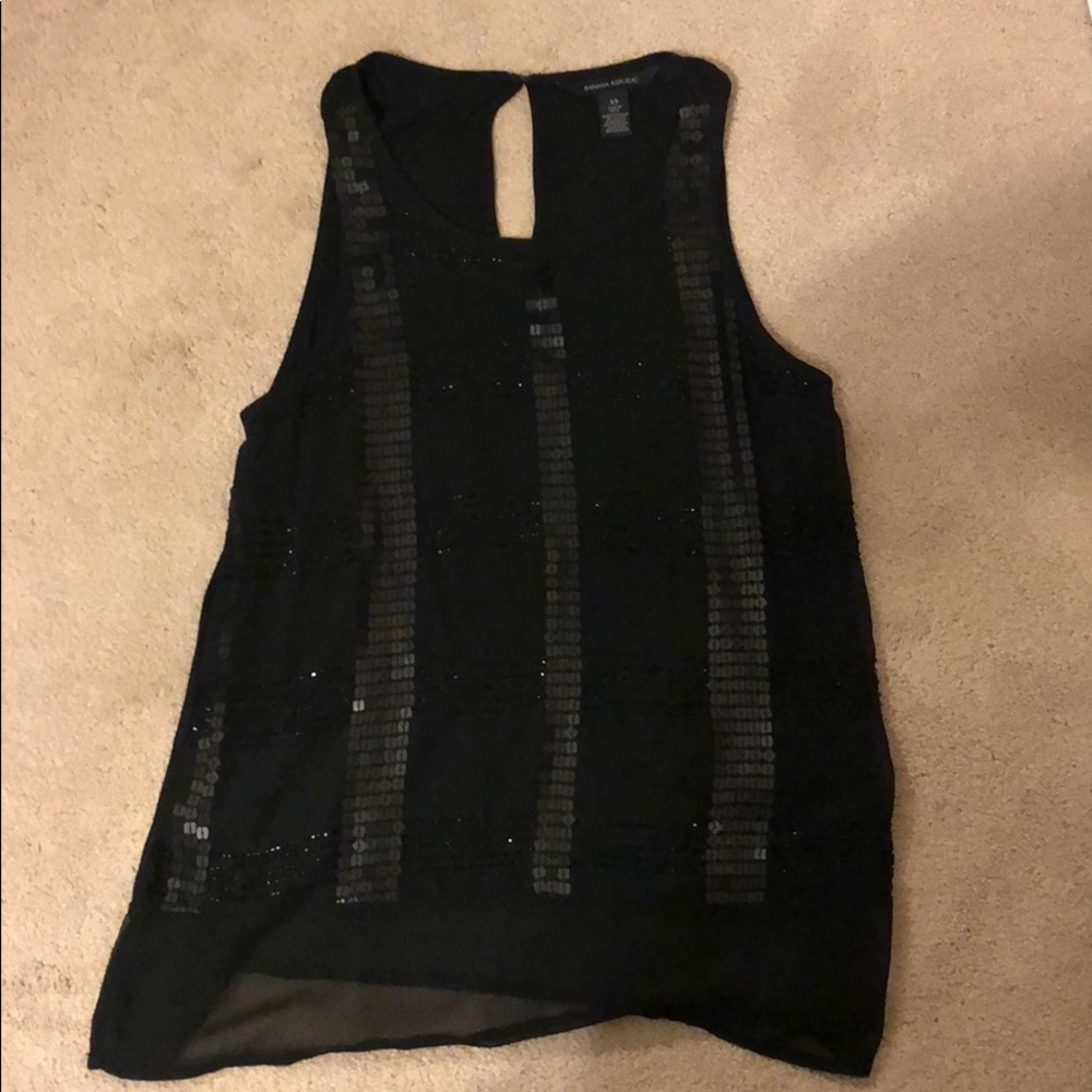 Banana Republic sequined beaded top. NWOT. XS.